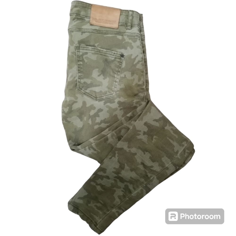 Zara Basic Denim Dept. Distressed Camo Skinny Jeans Size 8 - Picture 13 of 13